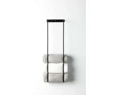 Rankšluosčių lentynėlė 70cm, metalas, juoda