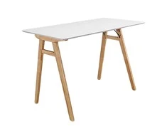 Vojens rašomasis stalas, balta/natūrali sp. 120x60x75,5 cm