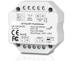 Apšvietimo valdymo sistemos radiobanginis imtuvas, AC PUSH-DIM, TRIAC