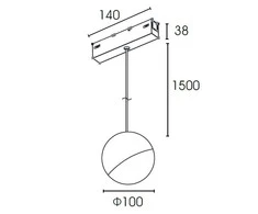 Bella Magnetinis pakabinamas šviestuvas VPB6100NR, 10W, 3000K