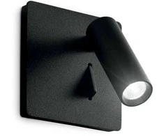 Sieninis šviestuvas Ideal Lux 3W wall lamp with 1 light LITE, 3000K, juodas