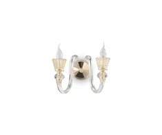 Sieninis šviestuvas Ideal Lux Wall lamp with 2 lights STRAUSS, E14, auksinis color
