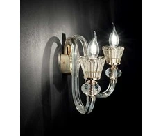 Sieninis šviestuvas Ideal Lux Wall lamp with 2 lights STRAUSS, E14, auksinis color