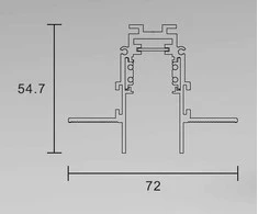 KING Magnetinis bėgelis, berėmis užglaistomas juodas R20-2 3000mm