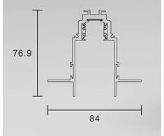 KING Magnetinis bėgelis, berėmis užglaistomas baltas R35-2 3000mm