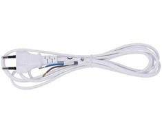 Kištukas su laidu 2m baltas (varinis)