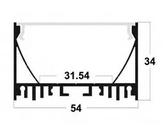 LED profilis su sklaidytuvu PD01 2000x54x34 mm