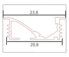 LED profilis VLT-WM-56, 3000mm, spalva: juoda