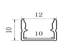 LED profilis VLT-XT-979, 3000mm, spalva: juoda