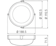 Lubinis šviestuvas Apvalus šviestuvas LUXIA, 10W, 4000K, IP65, IK10