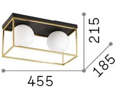 Lubinis šviestuvas Ideal Lux Ceiling lamp with 2 lights LINGOTTO, E14, chrome