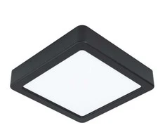 Lubinis šviestuvas LED panelė (SLIM) virštinkinė kvadratinė juoda 12W, 3000K, IP44