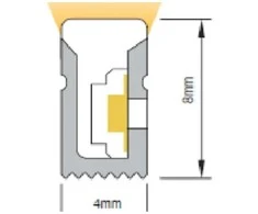 NEON FLEX LED juosta, karposi kas 5cm, 120D, 24V, 10W, 4000K, 4x8mm, IP65