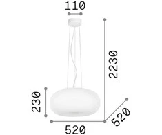 Pakabinamas šviestuvas Ideal Lux Suspended lamp with 3 lights ULISSE, E27, baltas