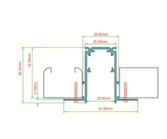 Pakabinamas šviestuvas KING Magnetinis bėgelis, berėmis užglaistomas juodas R20-2 3000mm