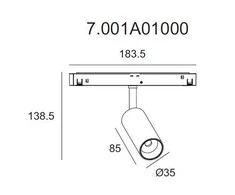Pakabinamas šviestuvas KING Magnetinis šviestuvas IT, 8W, 3000K, šviesos kampas 38°, garantija 5 metai