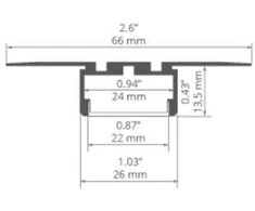 Platus užglaistomas LED profilis GIZALL-T 2000mm