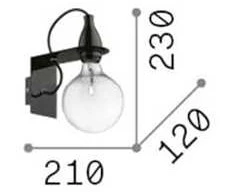 Sieninis šviestuvas Ideal Lux Wall lamp with 1 light MINIMAL, E27, chrome