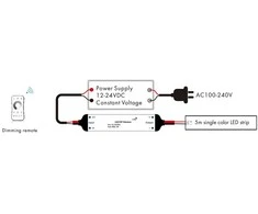 Tridonic LED juostų valdymo sistemos radiobanginis imtuvas dimeris 12 - 24V 1x3A vienos spalvos