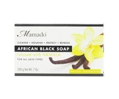 MAMADO Juodasis Afrikos muilas su vanile, 200 g