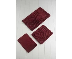 Foutastic Bathmat rinkinys (3 vnt.) Wave - Raudona