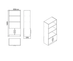 Kalune Design Biuro baldu komplektas VO14 BA antracito/ruda