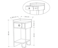 Asir Kalune Design Naktinis staliukas Sirius Left - Baltas v2