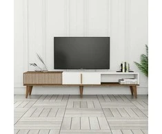 TV staliukas Kalune Design Televizoriaus stovas Milan Alt - Walnut, Baltas