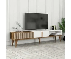 TV staliukas Kalune Design Televizoriaus stovas Milan Alt - Walnut, Baltas