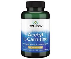 Acetyl L-Karnitinas, Swanson, 500mg, 100 kapsulių
