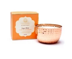 Song Of India Ajurvedinė augalinio vaško kvepianti žvakė indelyje Kapha Sage Mint 2 Wick, 200g