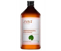 Ajurvedinių žolelių sirupas Sarivadyasava, Jiva Ayurveda, 450ml