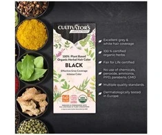 Augaliniai juodos spalvos plaukų dažai Juodas, Cultivator's, 100g