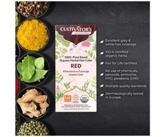 Augaliniai raudoni plaukų dažai Raudona, Cultivator's, 100g