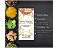 Augaliniai rausvai rudos spalvos plaukų dažai Auburn Copper, Cultivator's, 100g