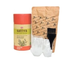 Augaliniai tamsiai raudonos spalvos plaukų dažai Mahogany, Sattva Ayurveda, 150g