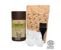 Augaliniai tamsiai rudi plaukų dažai Dark Brown, Sattva Ayurveda, 150g