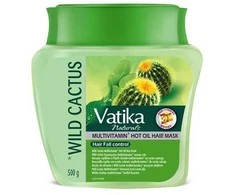 Karšto aliejaus kaukė slenkantiems plaukams Wild Cactus, Dabur Vatika, 500g