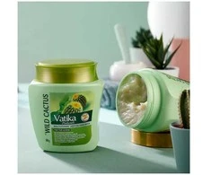 Karšto aliejaus kaukė slenkantiems plaukams Wild Cactus, Dabur Vatika, 500g