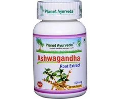 Ayumi Naturals Migdomoji vitanija Ašvaganda Ashwagandha, ekologiška, Planet Ayurveda, 60 kapsulių