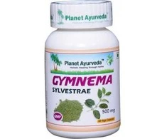 Ayumi Naturals Miškinė pokštenė Gymnema Sylvestrae, ekologiška, Planet Ayurveda, 60 kapsulių