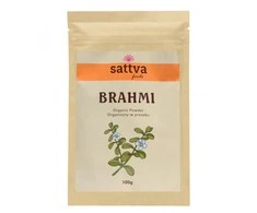 Mėlynžiedės taškuonės Brahmi milteliai, ekologiški, Sattva Ayurveda, 100g