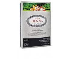 Pagaminta Indijoje pagal Elfam Herbalshop SIA, Latvija užsakymą Natūralūs juodi plaukų dažai Juodas, Indian Henna, 100g