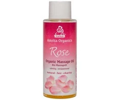 Raminantis kūno masažo aliejus Rose, Amrita Organics, 100ml