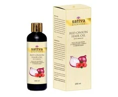 Raudonųjų svogūnų aliejus plaukams Raudona Onion, Sattva Ayurveda, 200ml