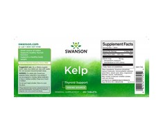 Rusvieji jūrų dumbliai Kelp, Swanson, 225mg, 250 tablečių
