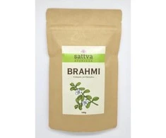 Mėlynžiedės taškuonės Brahmi milteliai plaukams, Sattva Ayurveda, 100g