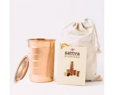 Varinė stiklinė Stripe su dangteliu, Sattva Ayurveda, 350ml