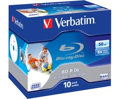 1x10 Verbatim BD-R Blu-Ray 50GB 6x Speed Jewel Case