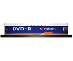 1x10 Verbatim DVD-R 4,7GB 16x Speed, matt sidabrinis Cakebox